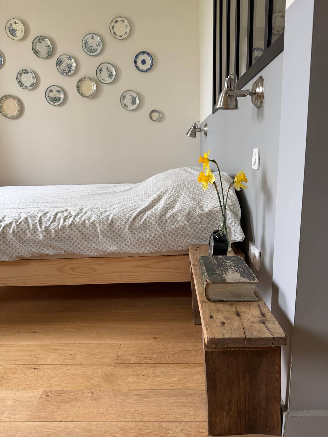 Wooden bedside table