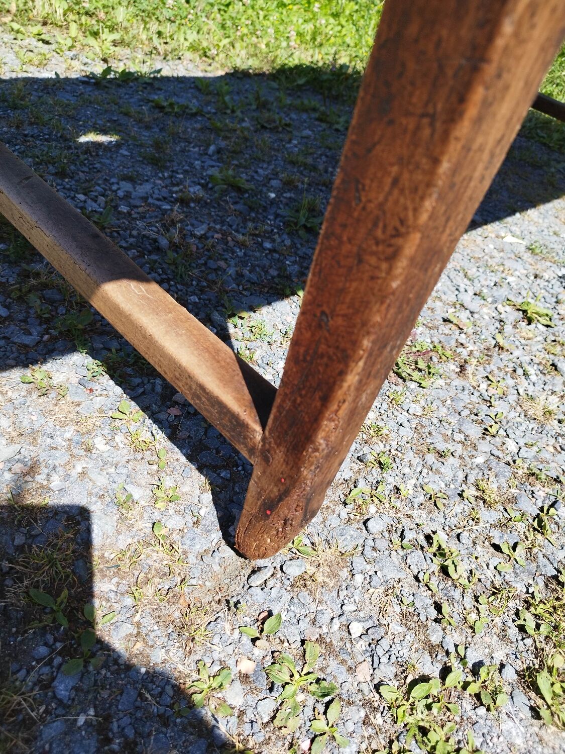 Large rustic farmhouse table bobbin legs
