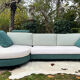 1980s B&b Italia Antonio Citterio Sity Sofa Sectional in Green and Eggshell