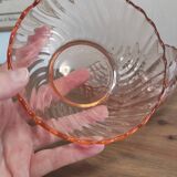 Ensemble de 3 bols vintage Rosaline en verre translucide rose