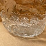 Ancienne Coupe Centre de Table Cristal Taillé Années 50 Vintage