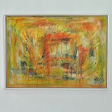 Contemporary painting "A City - I", oil on canvas by Mette Birckner, 2005
