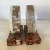 Pair of art deco marble bookends