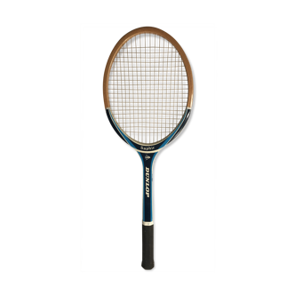 Raquette de tennis ancienne Dunlop Saphir england en bois et cuir vintage
