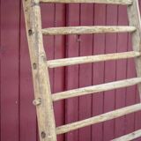 Old vintage wooden animal barrier, wall espalier, plant holder