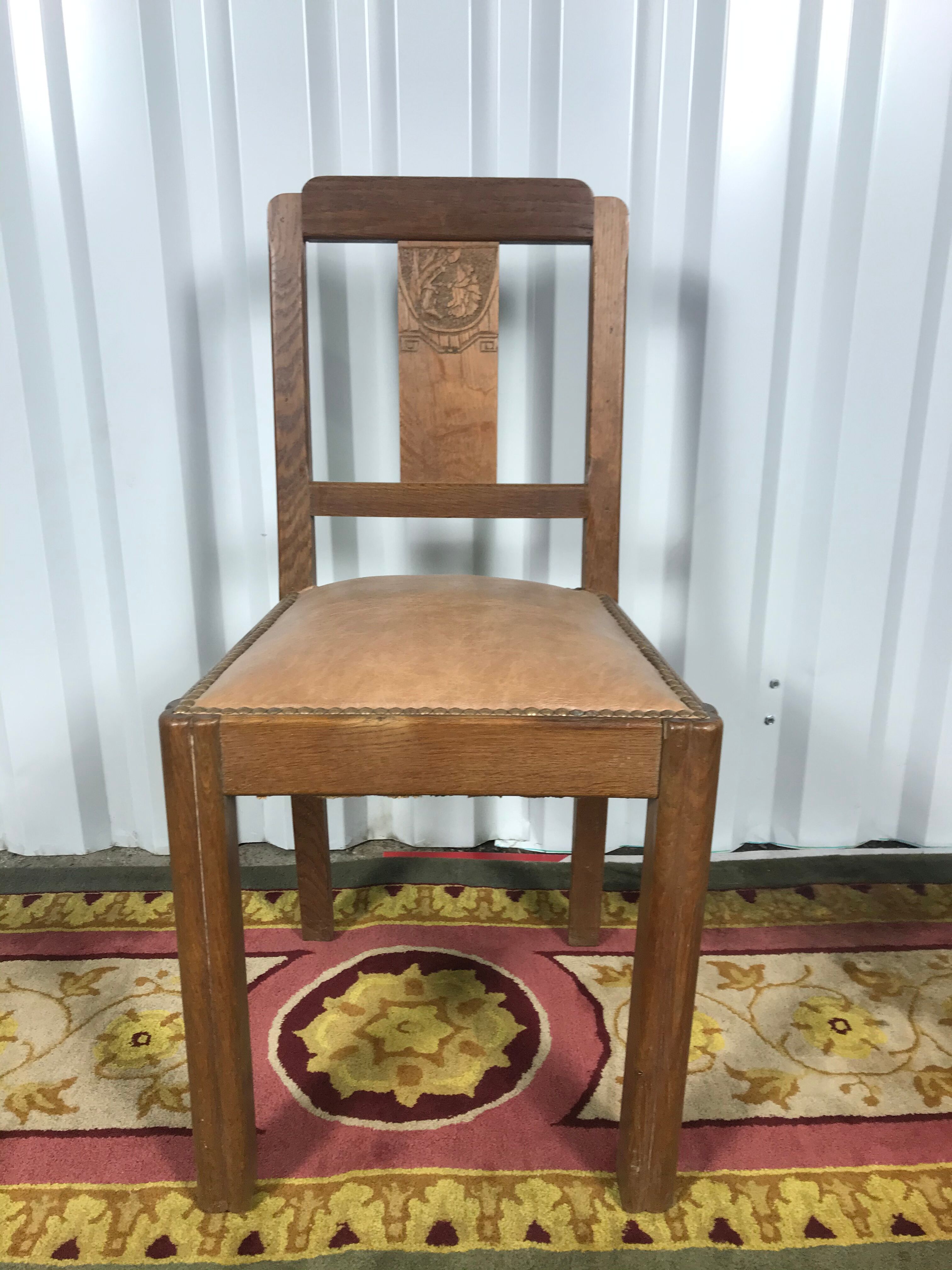 Suite of 6 chairs art deco period