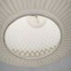 Czechoslovak Opaline Glass and Gold Pendant Light, 1970s