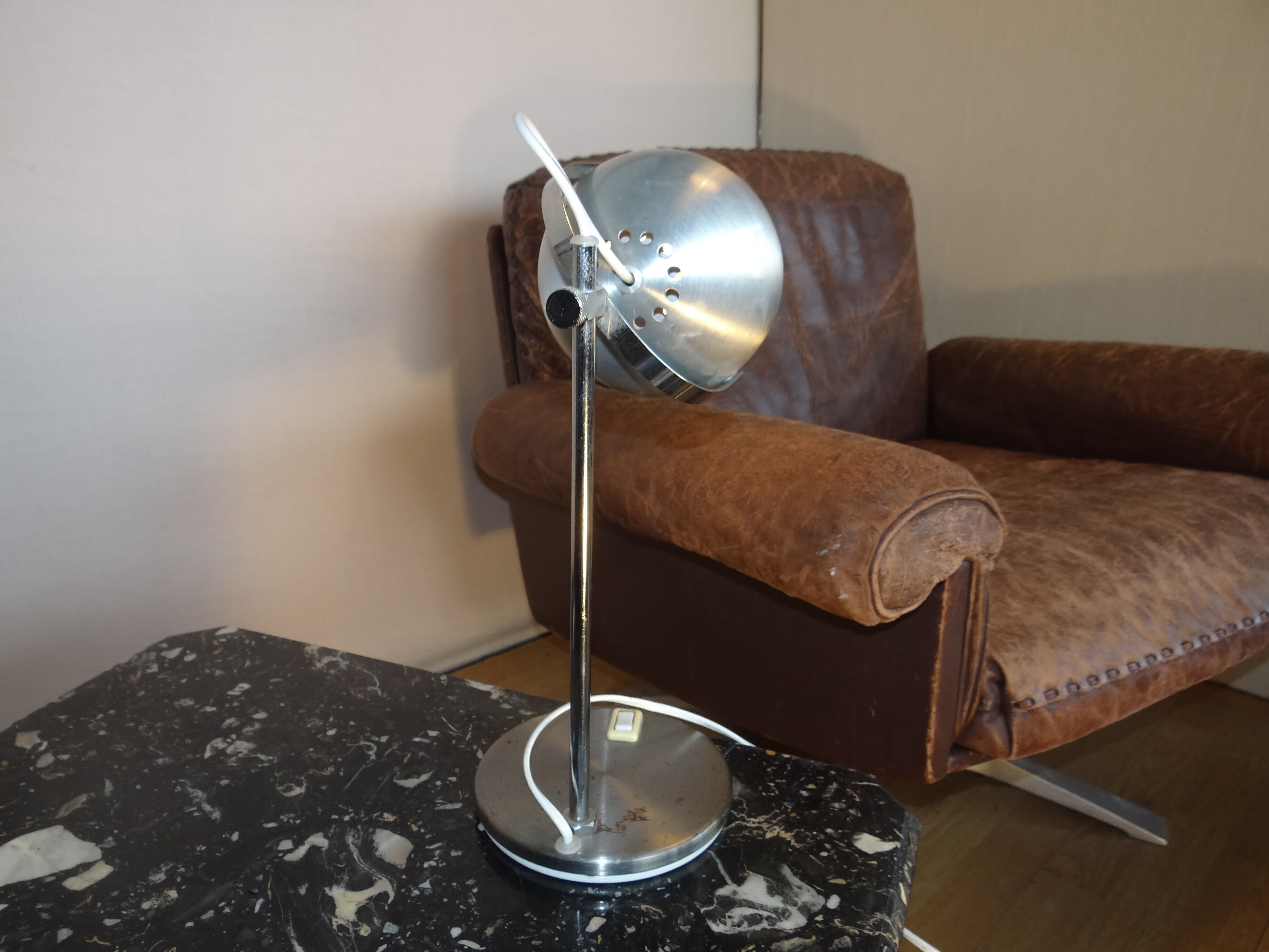 Eye ball lamp, 1970 aluminum