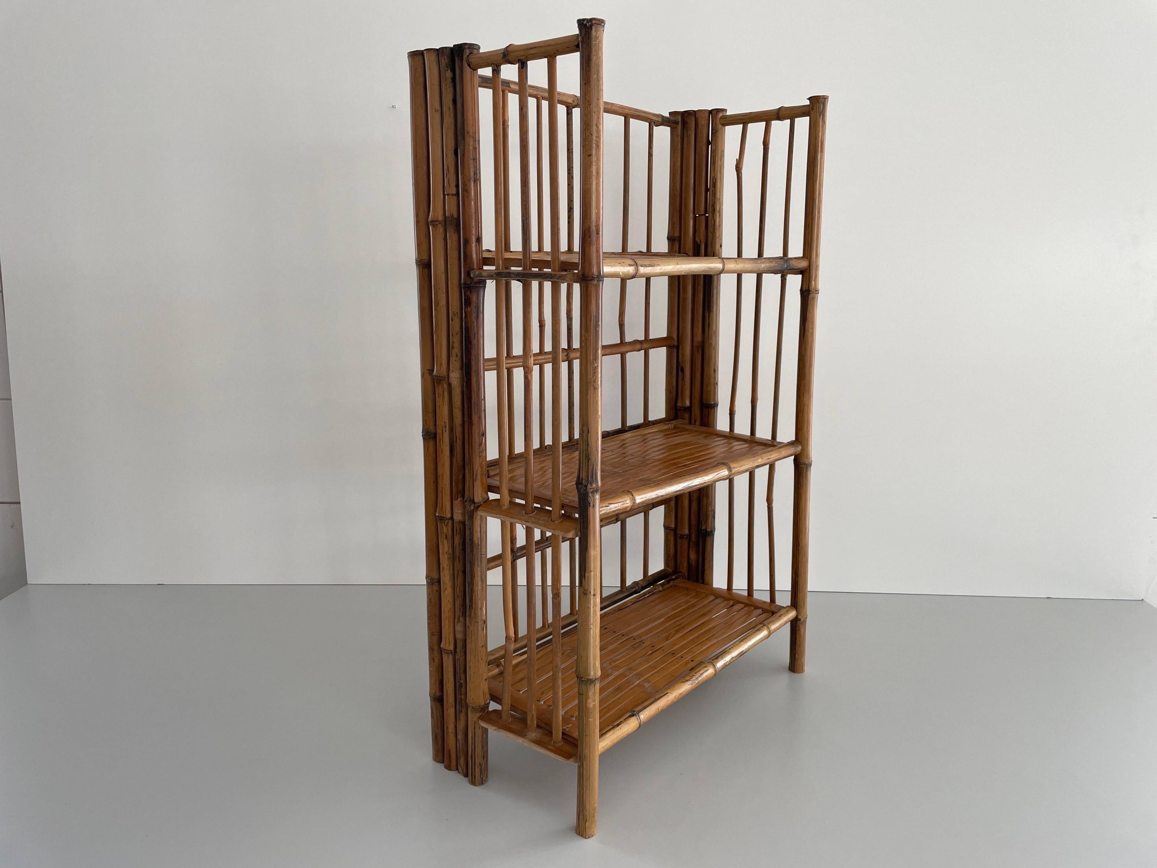 Folding bamboo shelf, 1960, Italy