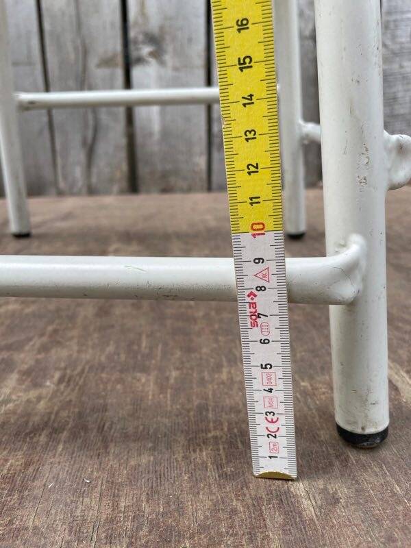 Vintage industrial stackable stool in wood and metal