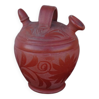 Gargoulette vintage française en céramique rouge