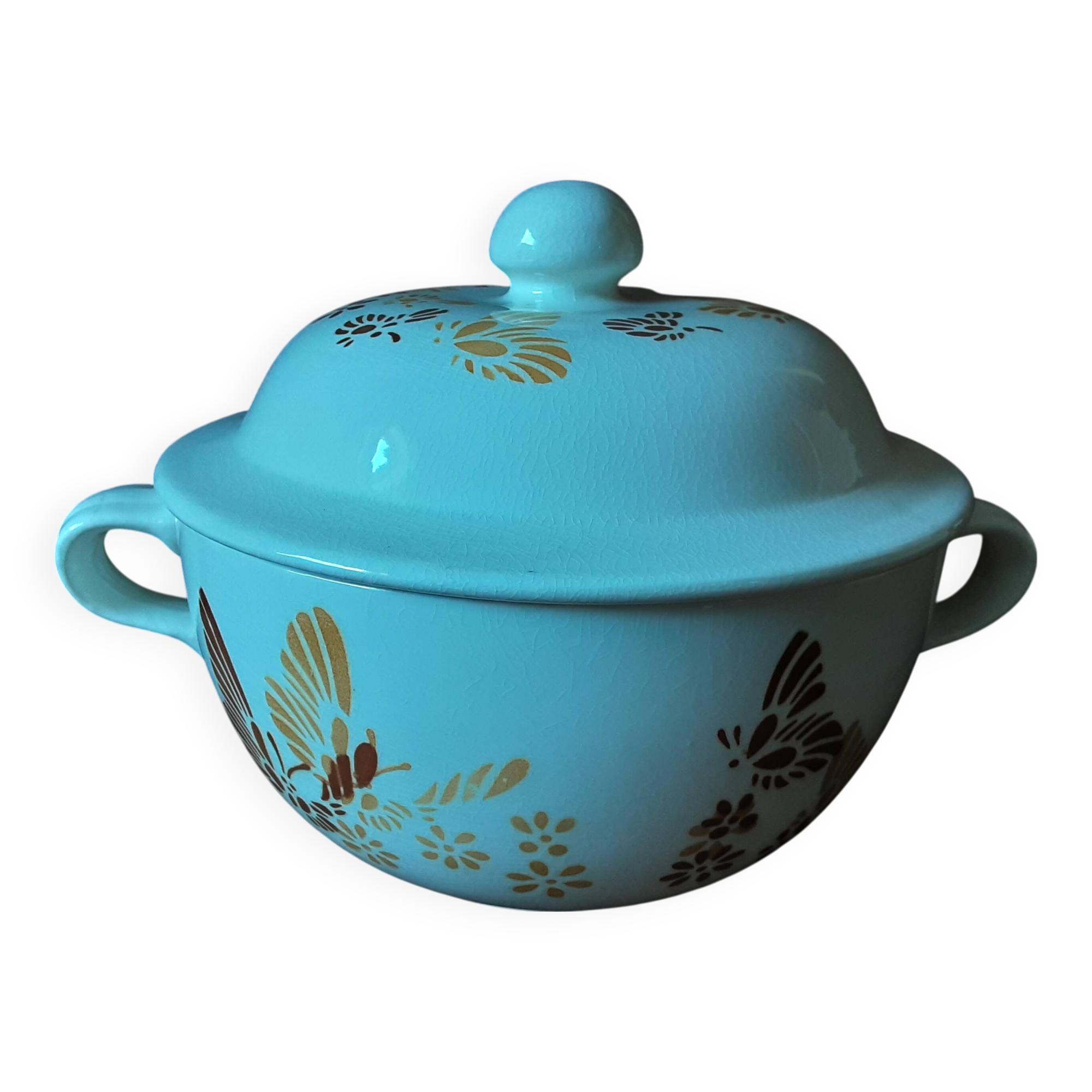 Sarreguemines soup tureen and lid