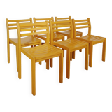 6 stackable wooden chairs