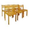 6 chaises en bois empilables