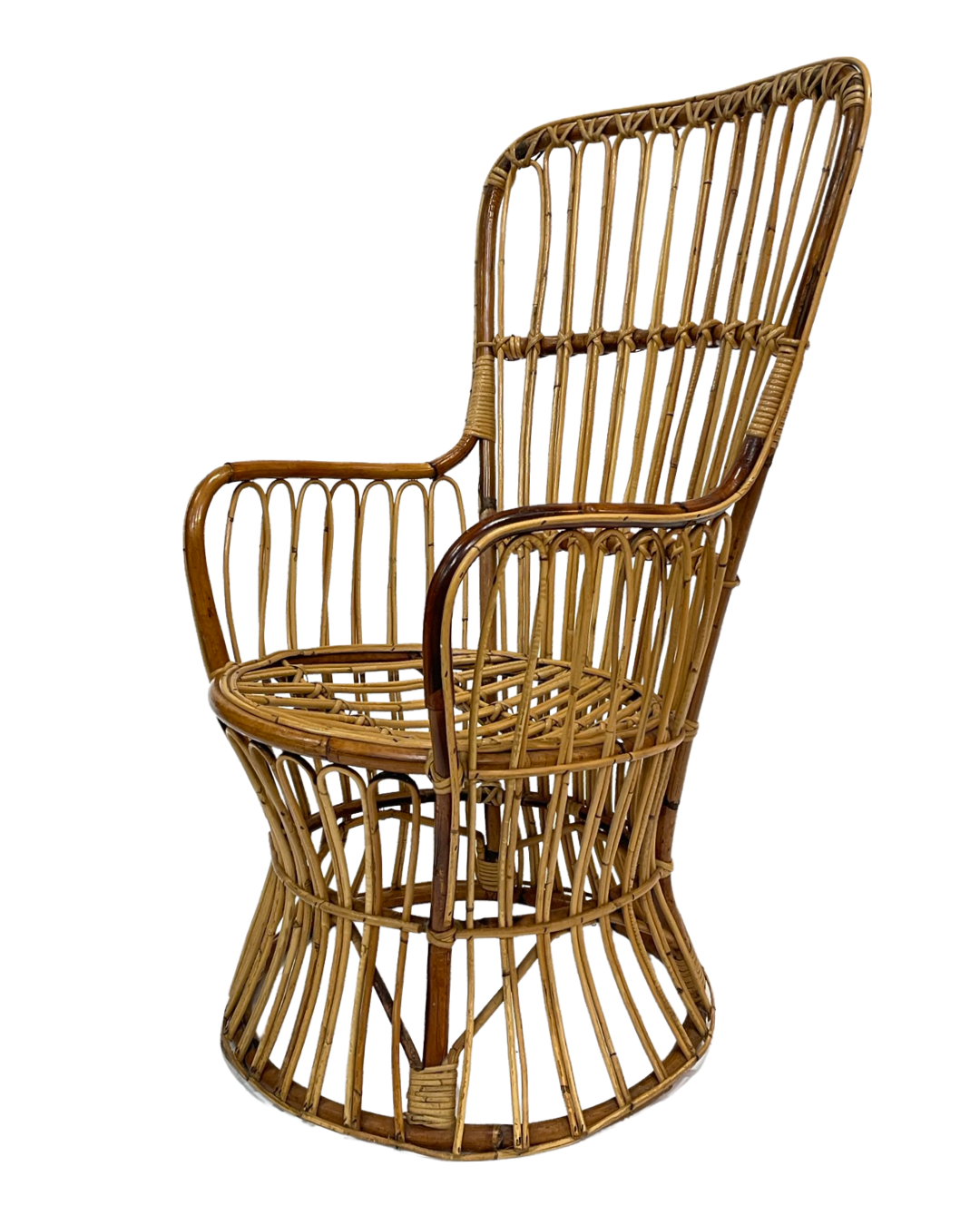 Set of two mid century rattan armchairs by bonacina 1950 design