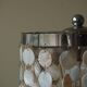 Art Deco table lamp with a mother-of-pearl top and Funkis-style frame.