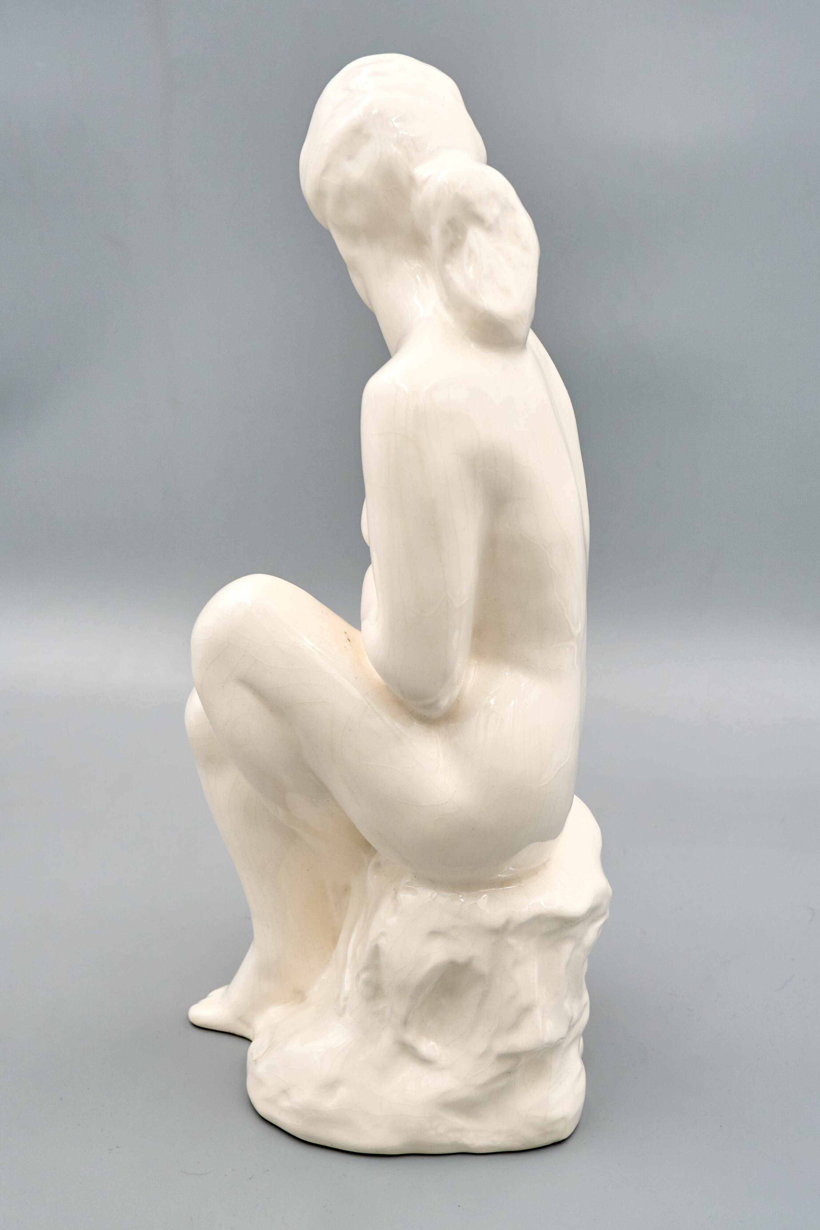 Ceramic Woman Figure, Jihokera Bechyně, 1986, Czechoslovakia