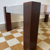 Chrome wood and smoked glass coffee table from the 70s