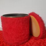 Vintage red moumoute chest stool pouf