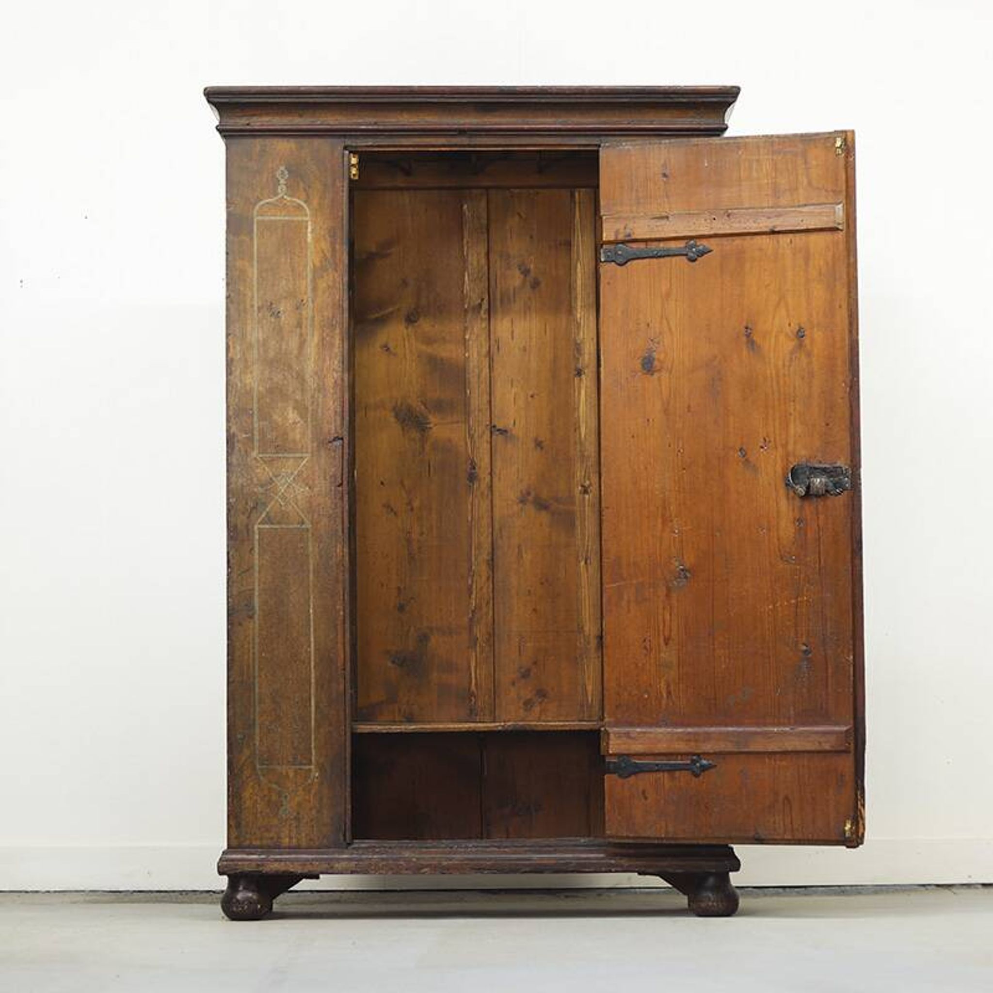 Painted folk art bridal cupboard 1769