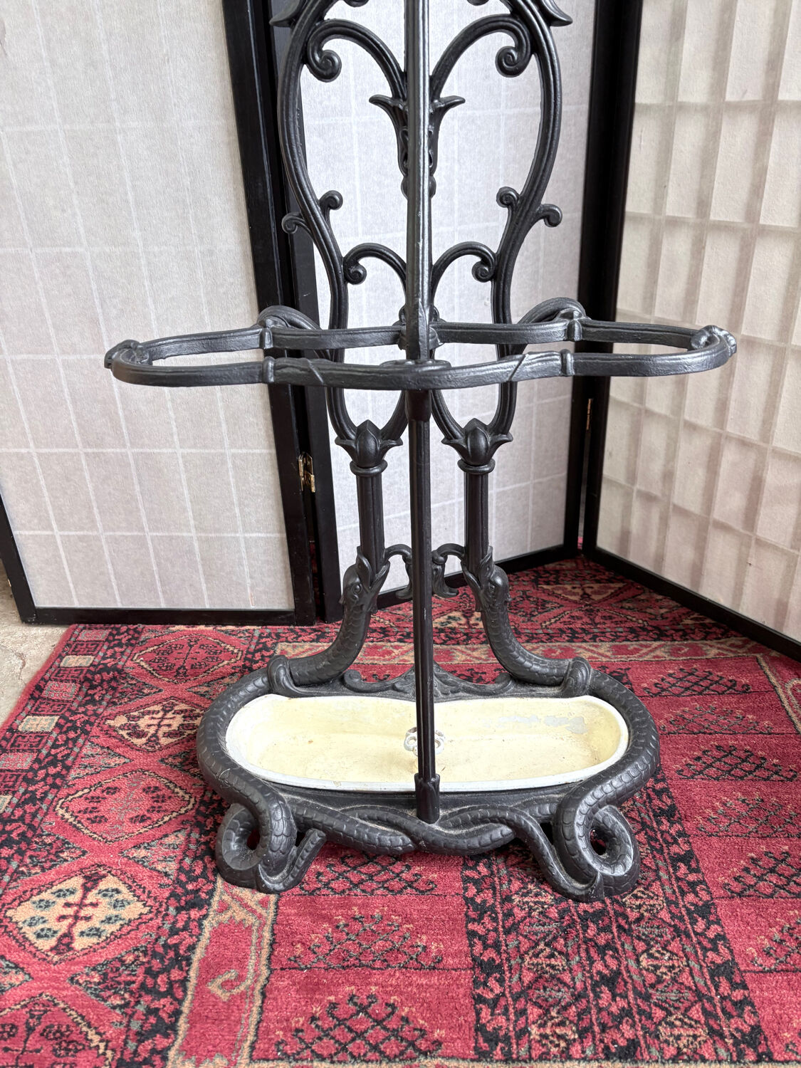 Art Nouveau cast iron coat rack