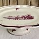 Ancien plat rond Gien modèle Paysages roses 1938 1960