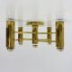 Vintage mid-century modern brass ceiling lamp Leola flushmount by Sciolari, Germany, 1970s