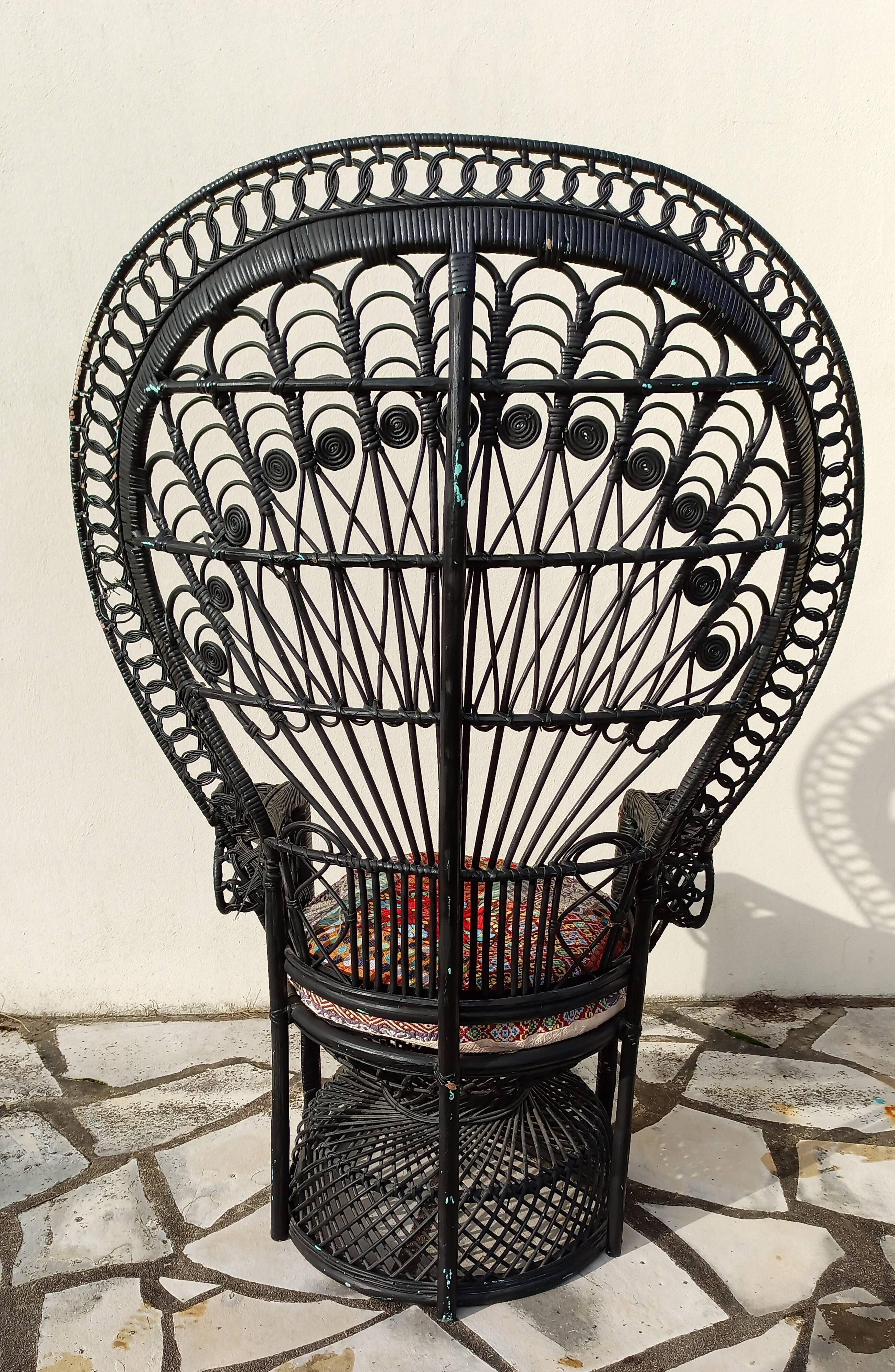 Fauteuil Emmanuelle peacock rotin