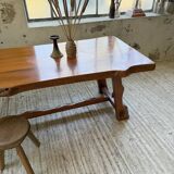 Aranjou farmhouse table in blond elm, 1950s