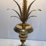 Neoclassical Palm Tree Table Lamp in Brass in the Style of M