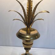 Neoclassical Palm Tree Table Lamp in Brass in the Style of M
