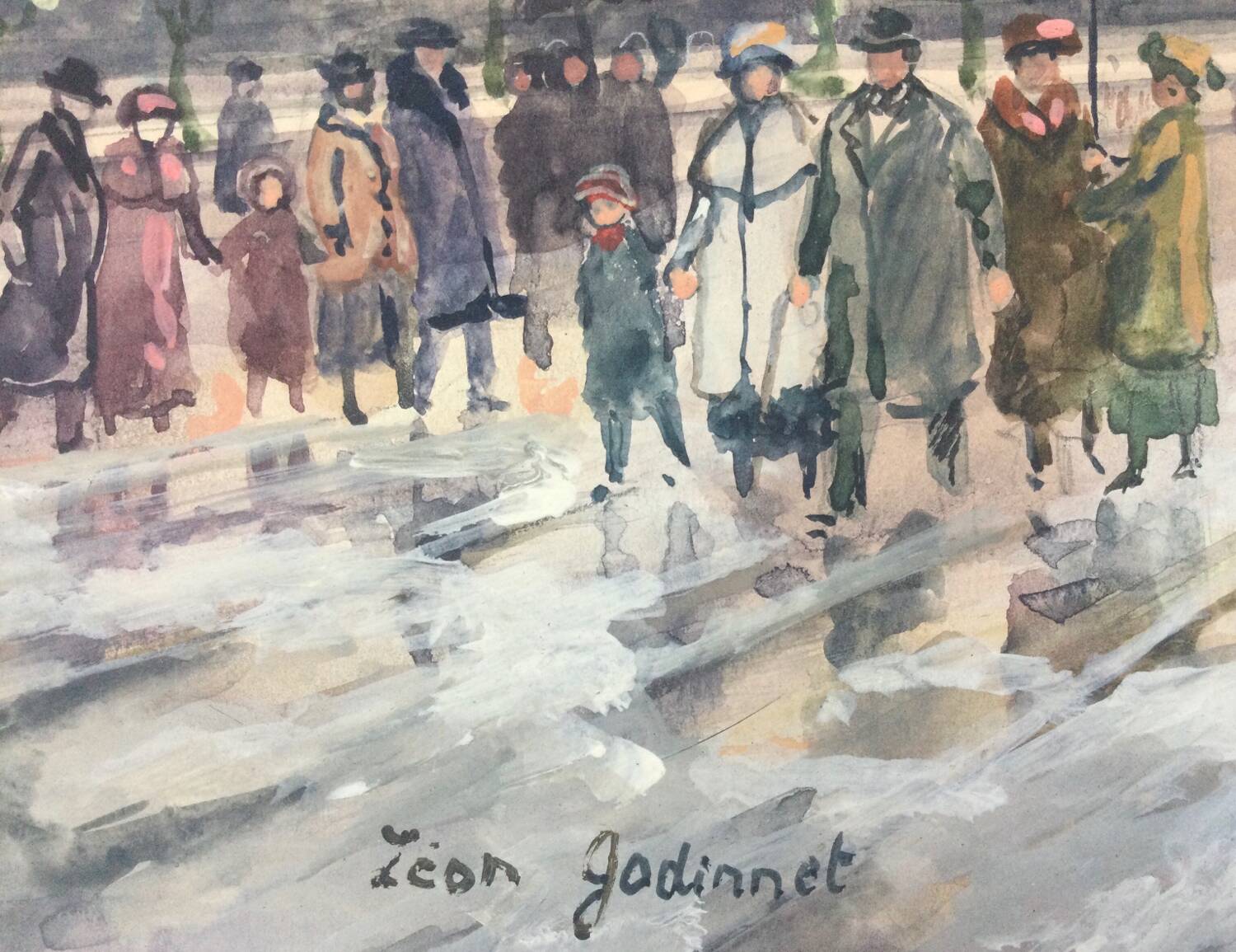 Léon godinnet, 1925-1989. the alexandre iii bridge. gouache and watercolour.