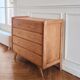 Commode vintage rénovée de style scandinave en chêne massif, années 50-60