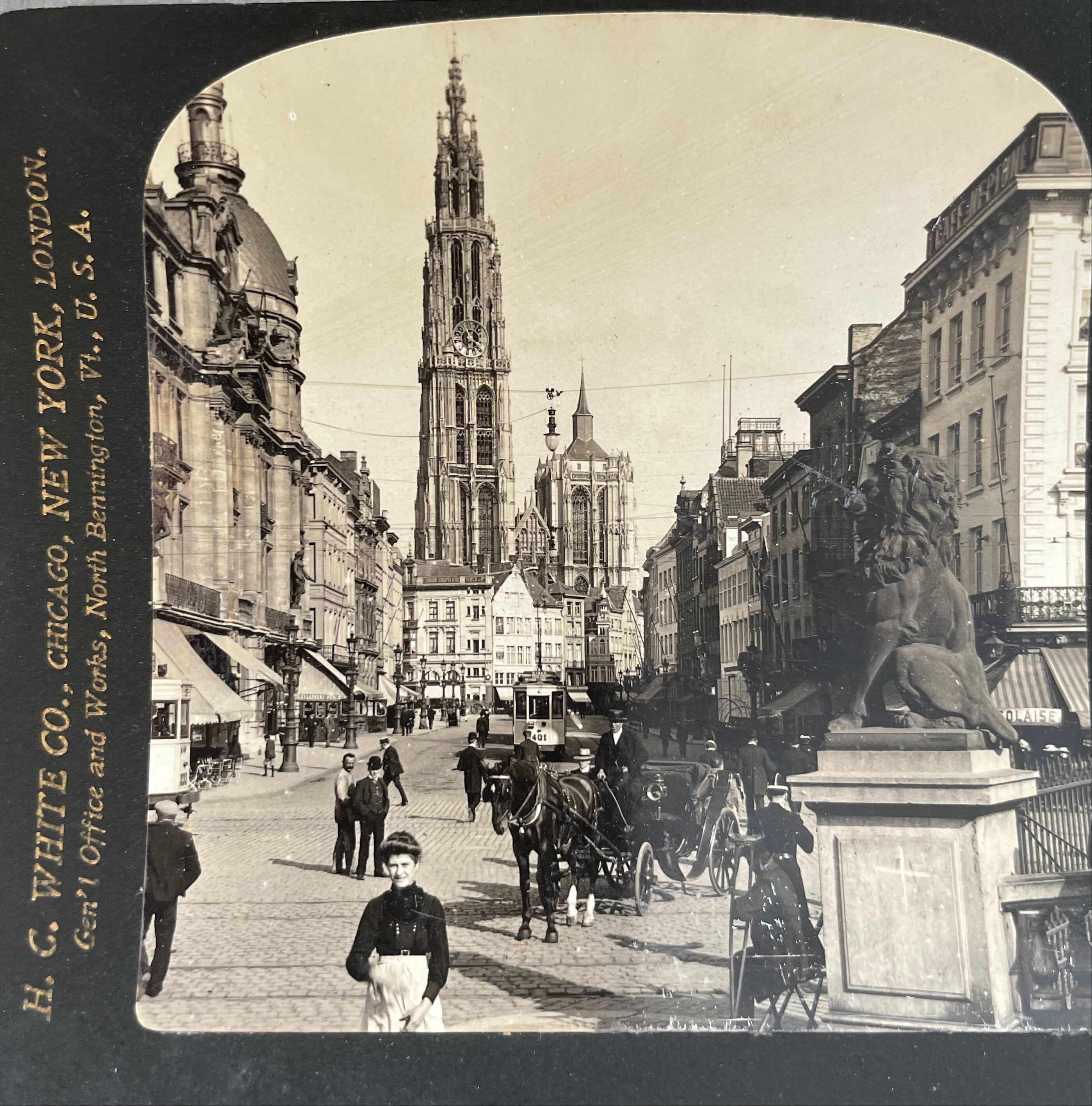 Old photography stereo, stereograph, luxury albumine 1903 Antwerp Belgium