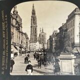 Old photography stereo, stereograph, luxury albumine 1903 Antwerp Belgium