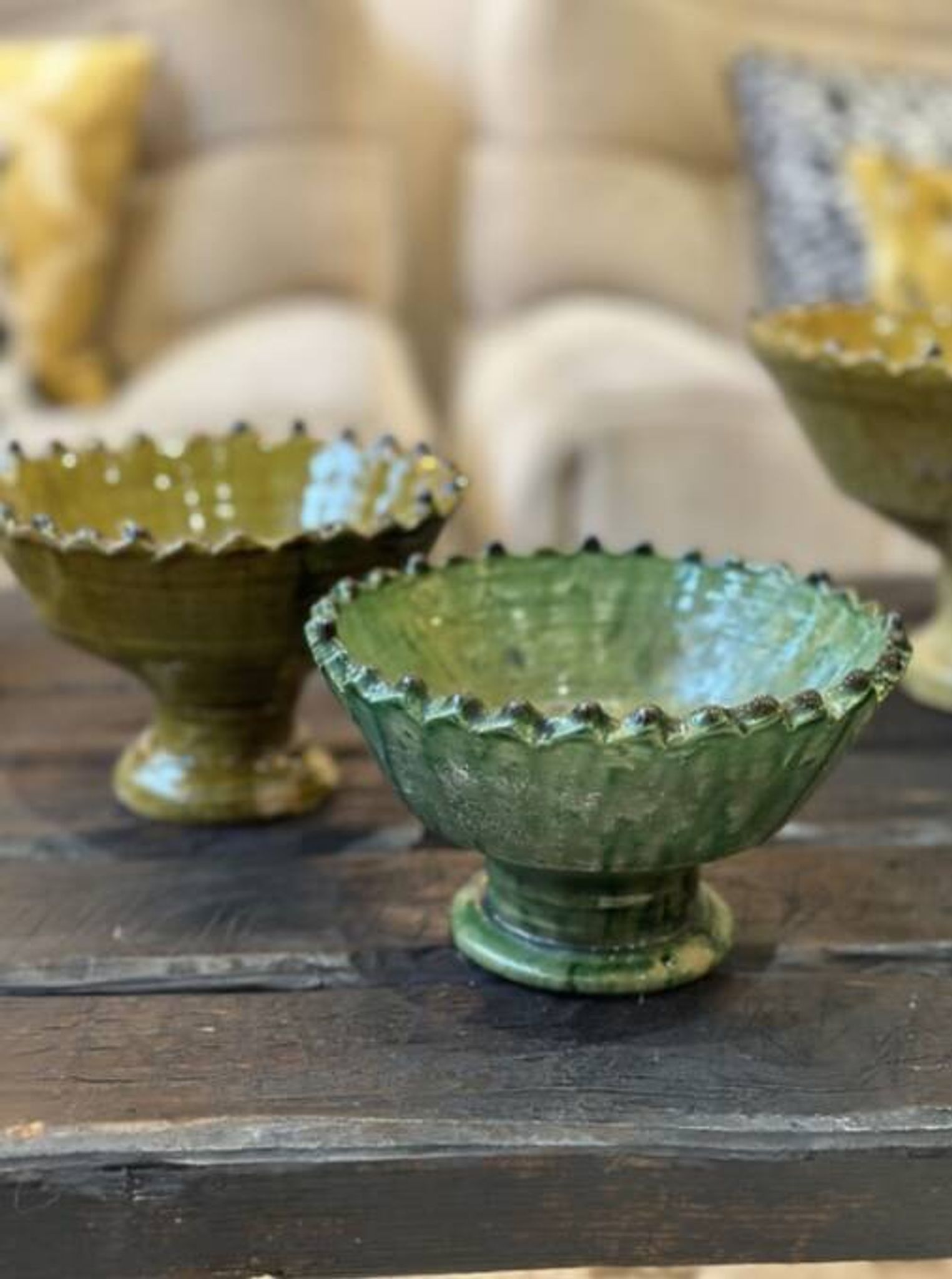 Coupe dentelee sur pied tamegroute - vert