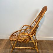 Paire de fauteuils design en rotin