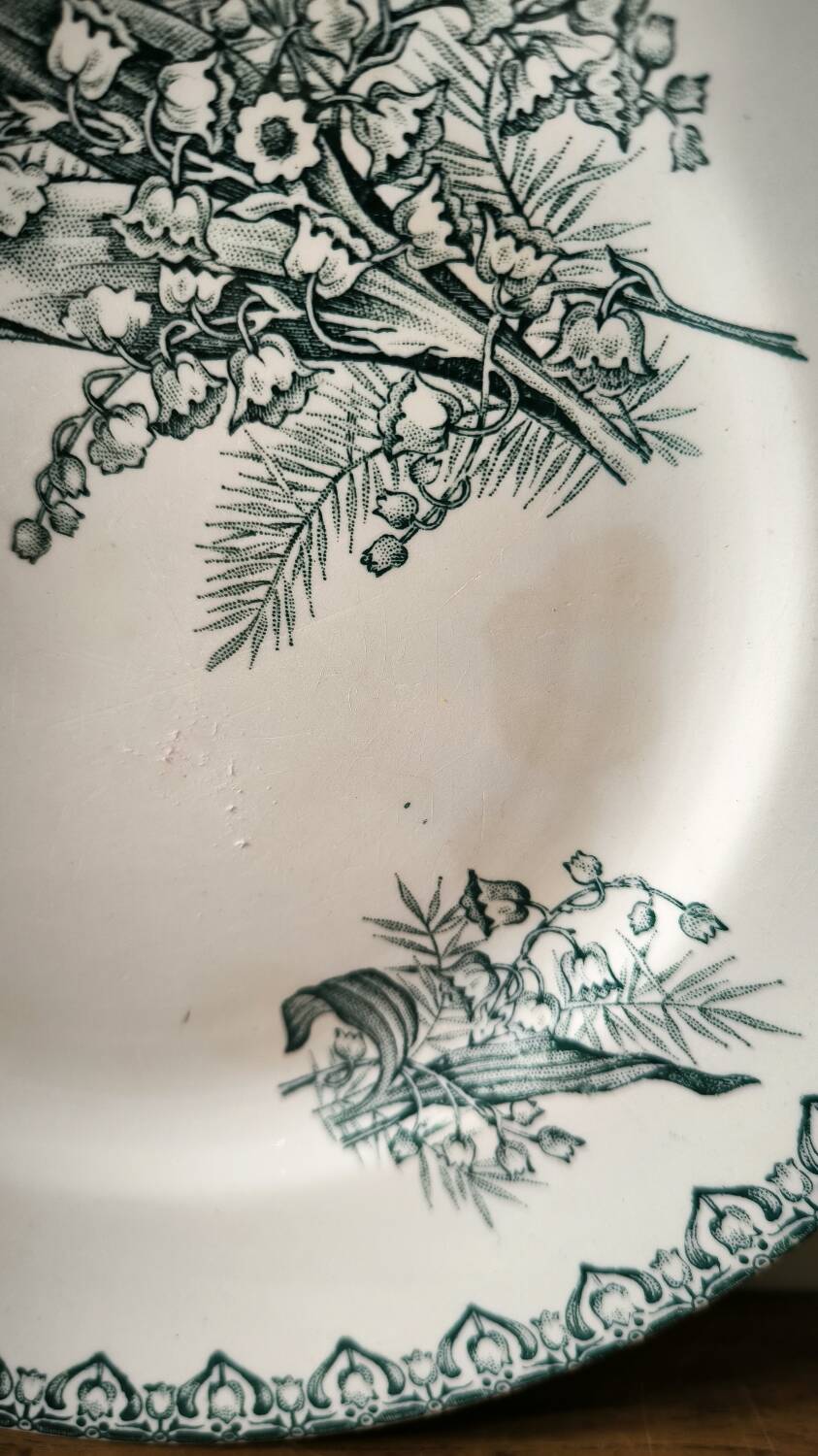 Vintage plate st amandinoise St Amand France lily of the valley motif