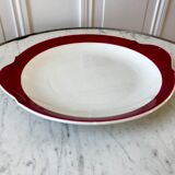 Cake dish / pie Badonviller burgundy 50s