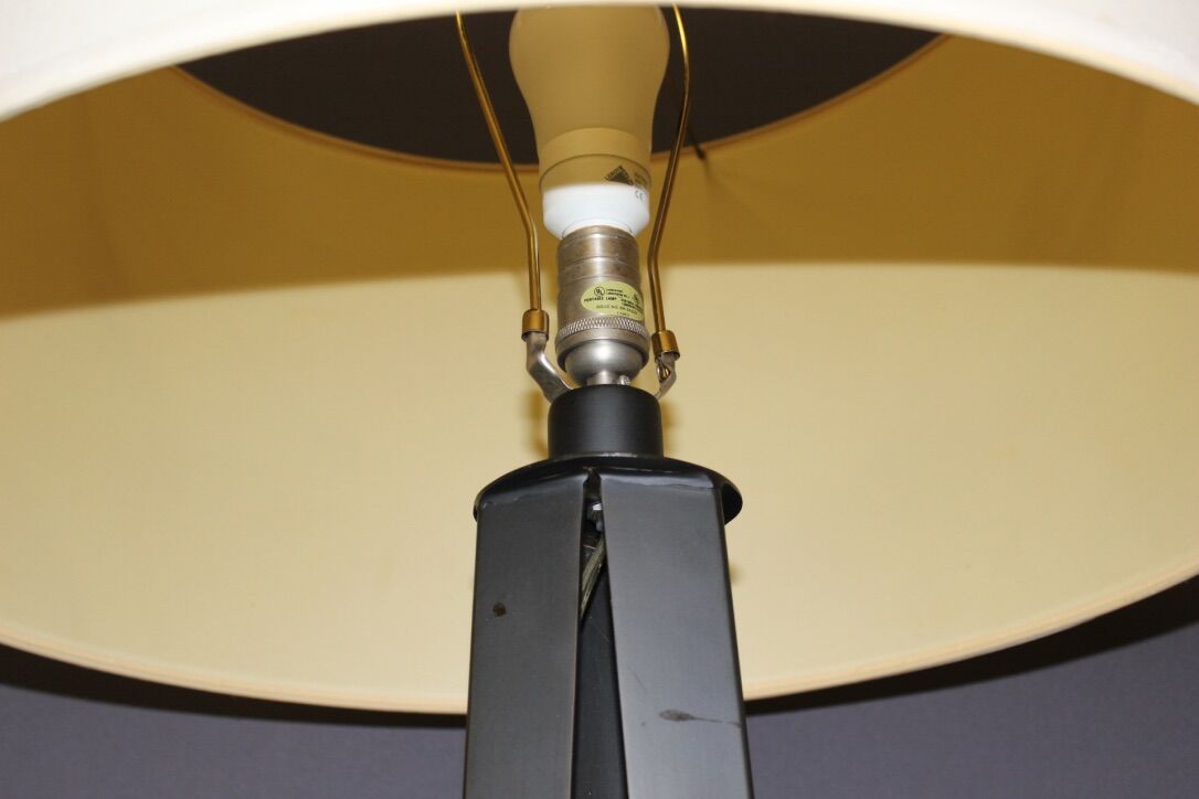 Floor lamp in black lacquered steel around 1980