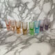 Set of 8 multicoloured liqueur/shooters - Art Deco style (MCM)