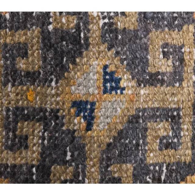 1960s Orange Geometric Turkish Hand-Knotted Runner Rug 77x345