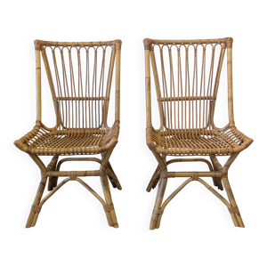 paire de chaises en rotin