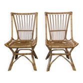 Paire de chaises en rotin vintage – Années 1960-1970