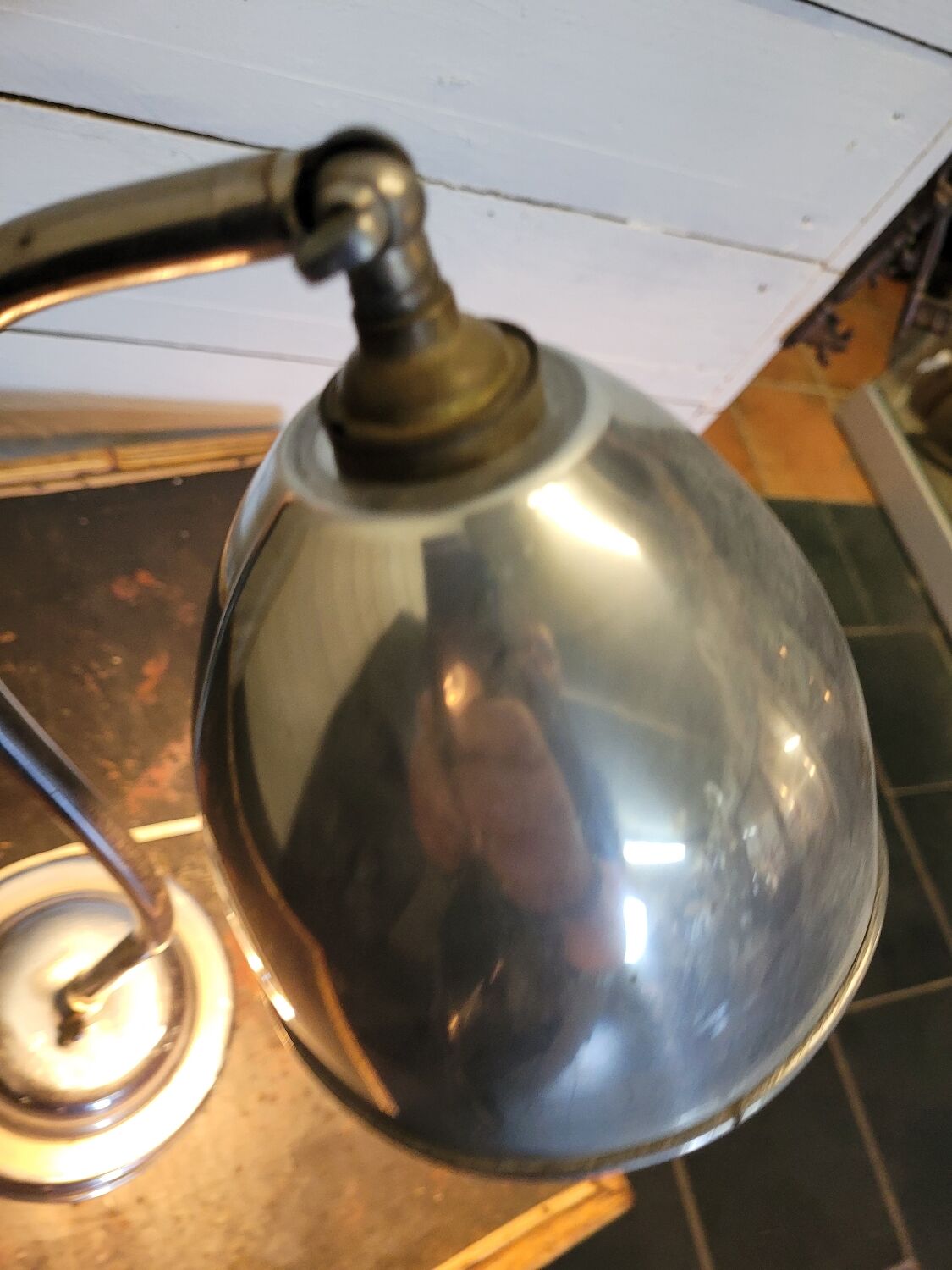 Table lamp chromed metal of the 50s