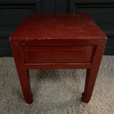 Small Chinese side table in red lacquer 20th century side table 1 drawer