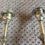 Pair of copper candle holders