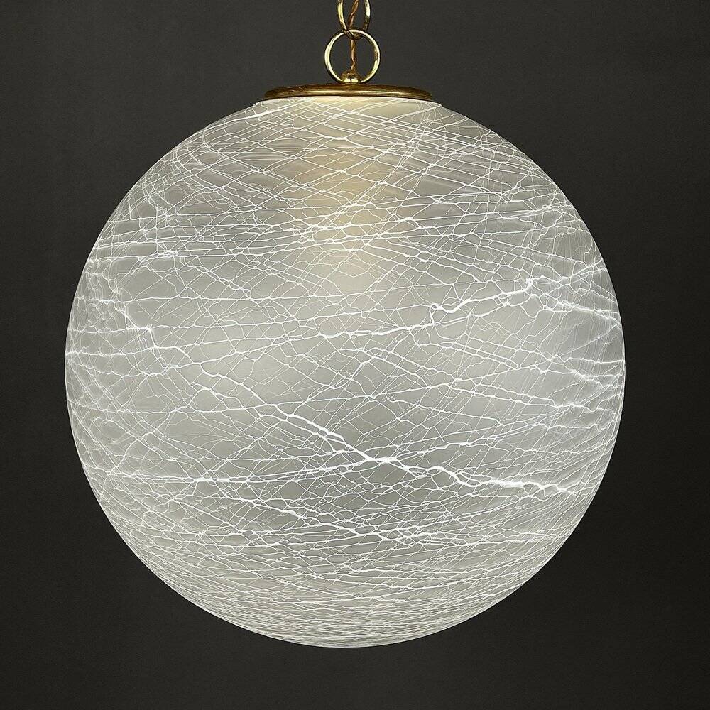 Large vintage Murano glass lamp, swirling Italian design, 1970s.