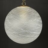Large vintage Murano glass lamp, swirling Italian design, 1970s.