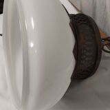 Vintage bronze and opaline pendant light